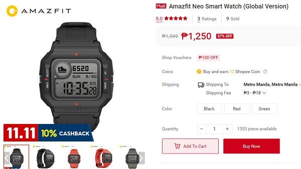 Amazfit Neo Smart Watch