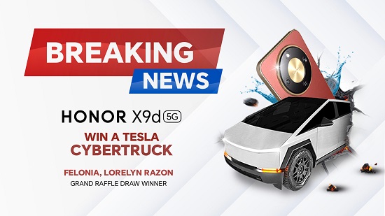HONOR Philippines Announces HONOR X9d 5G Tesla Cybertruck Winner